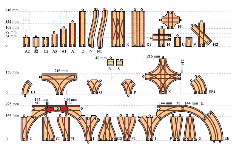 Wooden Train Track Curves Straights Track Brio ELC compatible VGC 