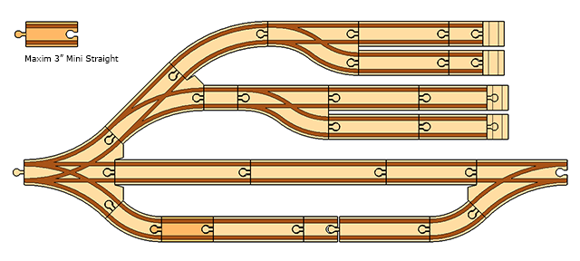 Wooden Train Track Parallel Switch G1 F1 / Wooden Train Switch 