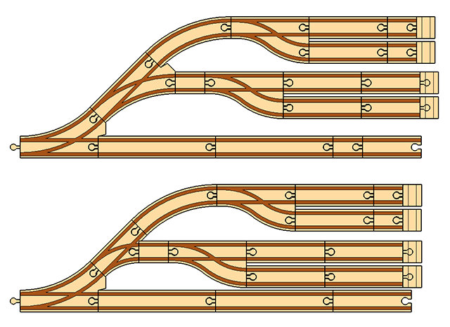 Wooden Train Track Parallel Switch G1 F1 / Wooden Train Switch 