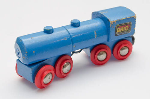 blue wooden train